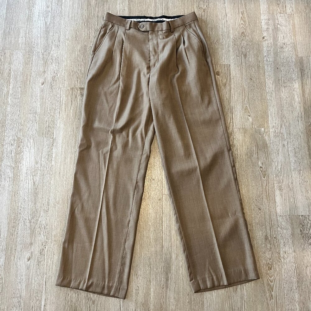 Mens Silversilk Brown / Tan Dress Pants - 34/34